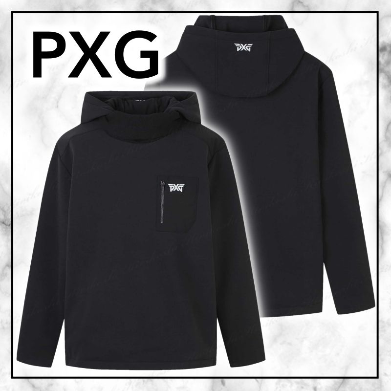 ◇PXG 24SS 最新作◇PXGロゴ ジップポケット WT フーディ/Black (PXG