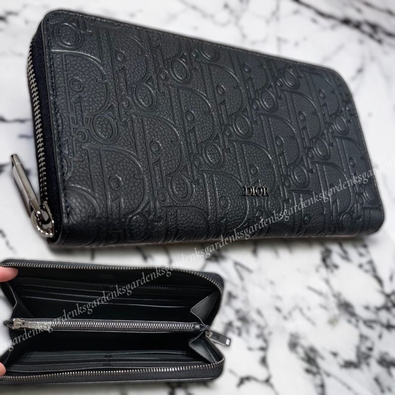 即納 DIOR ロングジップウォレット ディオール グラビティレザー (Dior