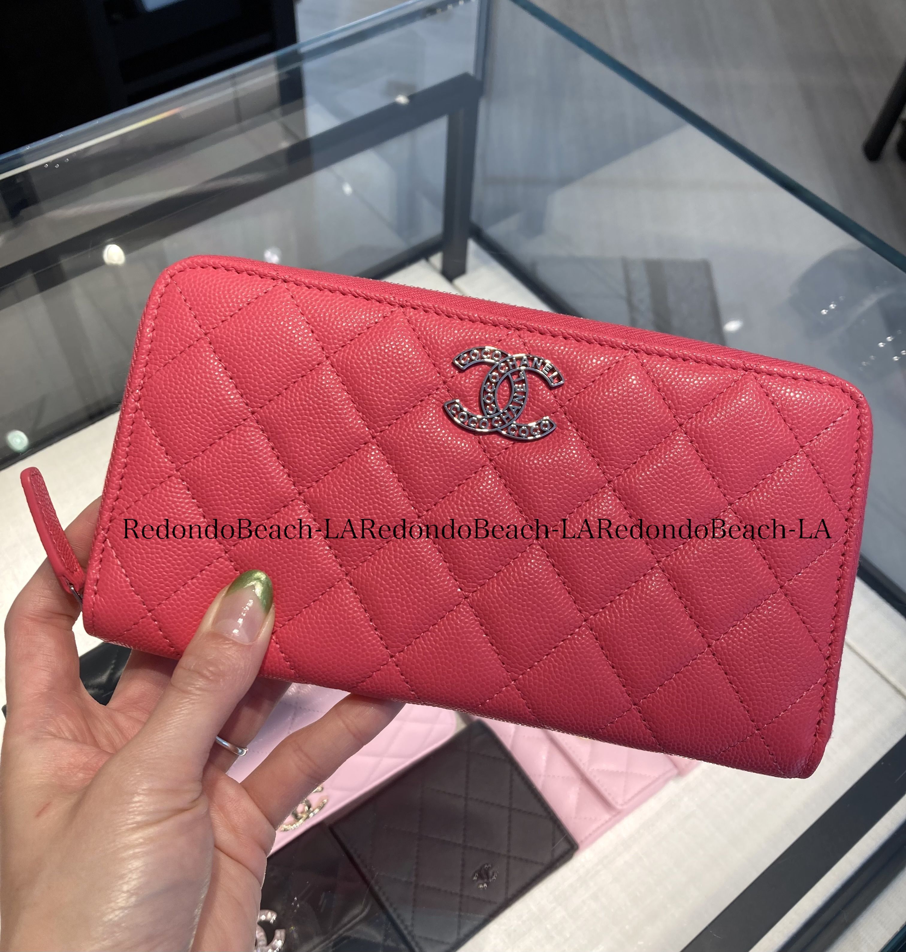 愛らしいフューシャピンク】CHANEL☆長財布☆シルバー金具 (CHANEL/長