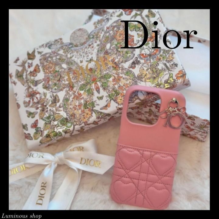 新品・新機種✨Dior LADY DIOR iPhone15proケース ハート 最安値・新品