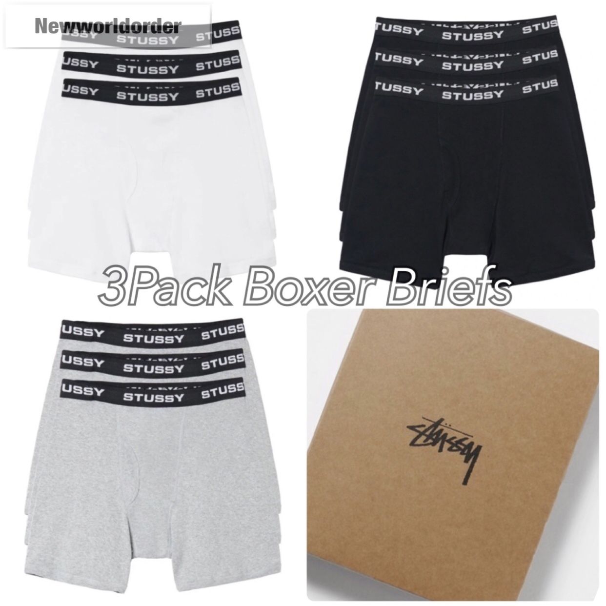 テーピングロゴ】STUSSYステューシー3枚セット ボクサーパンツ (STUSSY