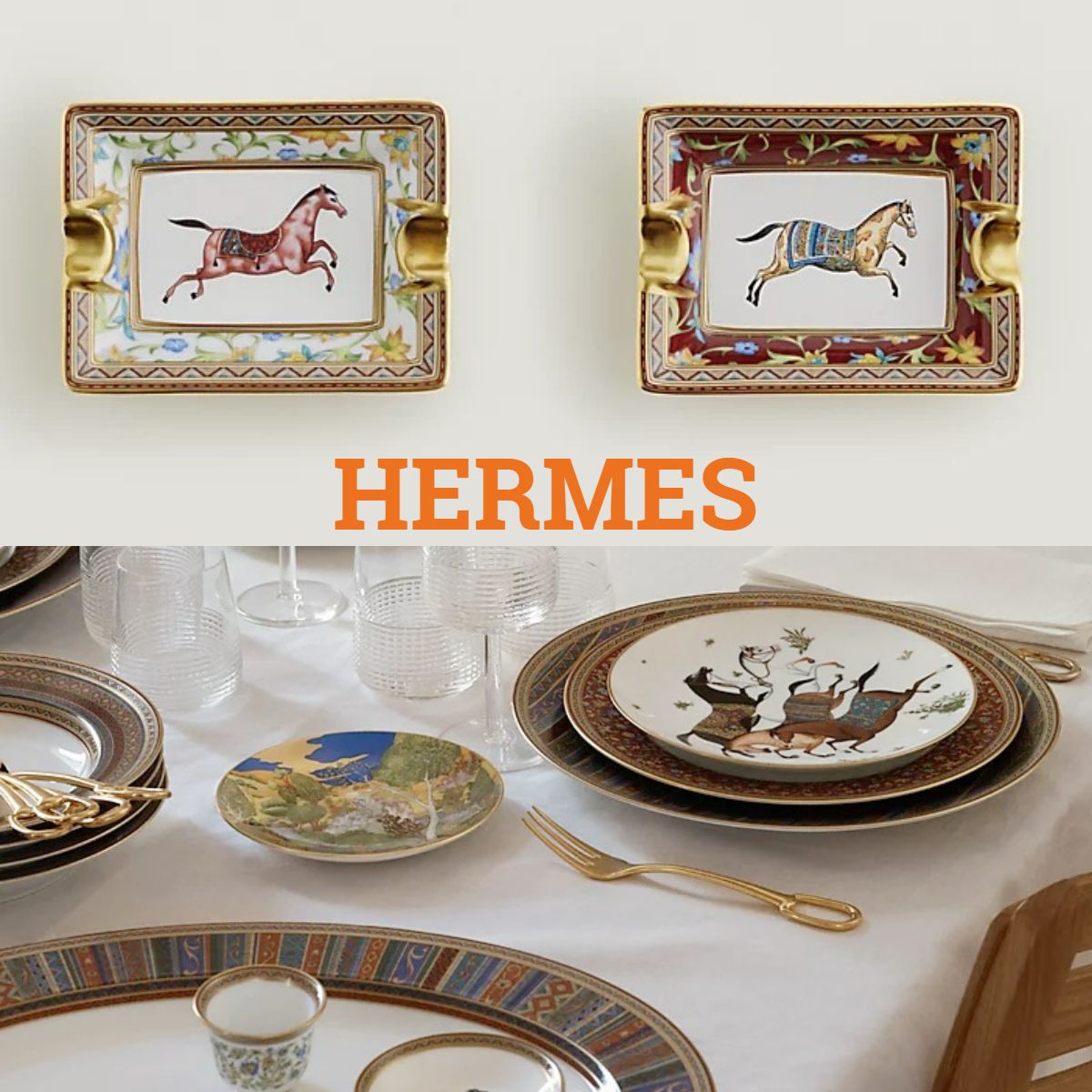 新作*HERMES*シュヴァル ドリエン ミニ灰皿 2 個セット 馬 (HERMES