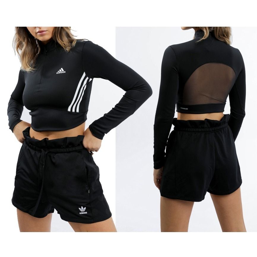 かわいい☆adidas☆背中シースルー クロップドロングTシャツ (adidas