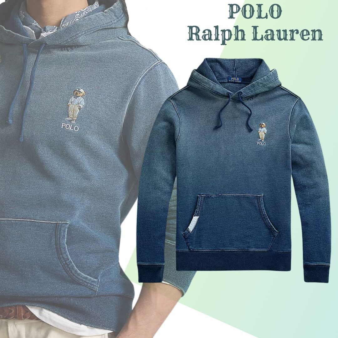 古着風【POLO RALPH LAUREN】インディゴ染め ポロベア フーディ (POLO