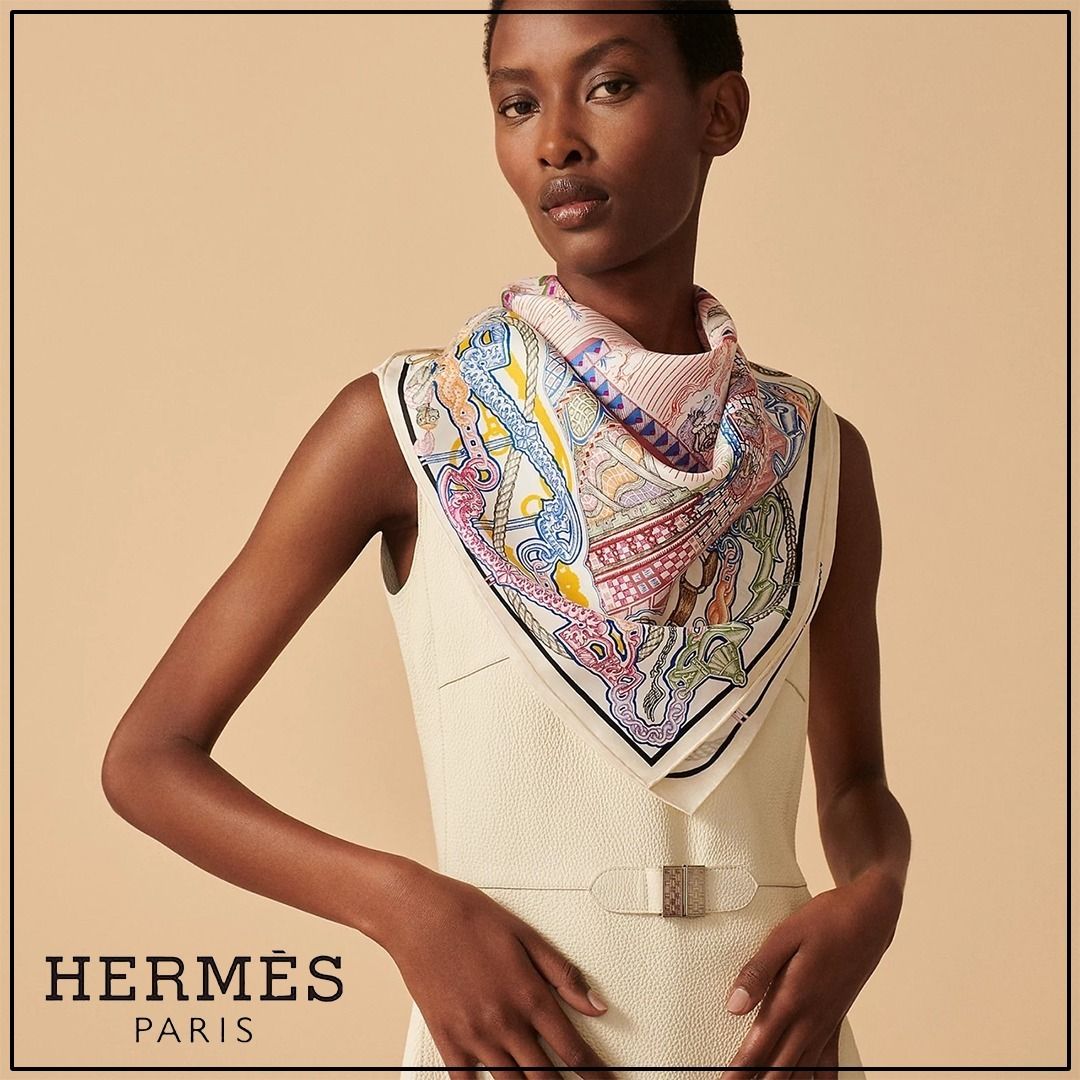 スカーフ【Hermes】カレ90 スーパー・シルク・クエスト 2色 (HERMES