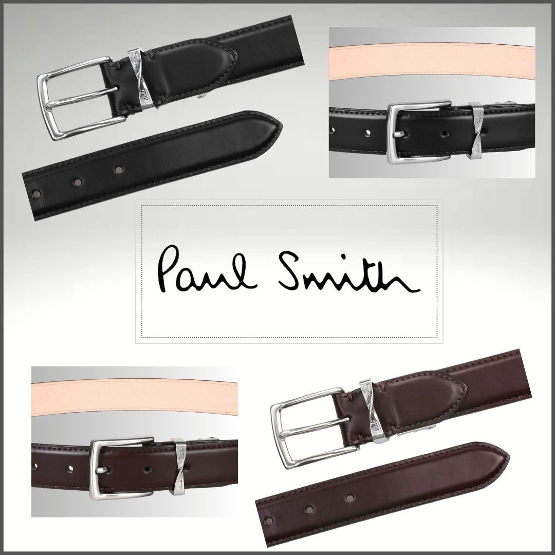 すぐ届く☆【Paul Smith】ツイストループロゴ レザーベルト (Paul