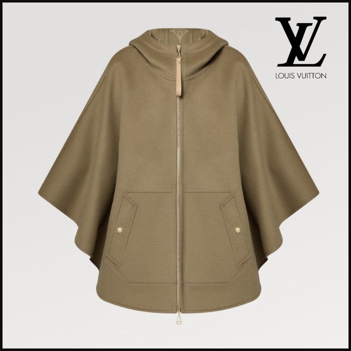 ◇カジュアルでスポーティ【 LV 】リバーシブルフードケープ (Louis