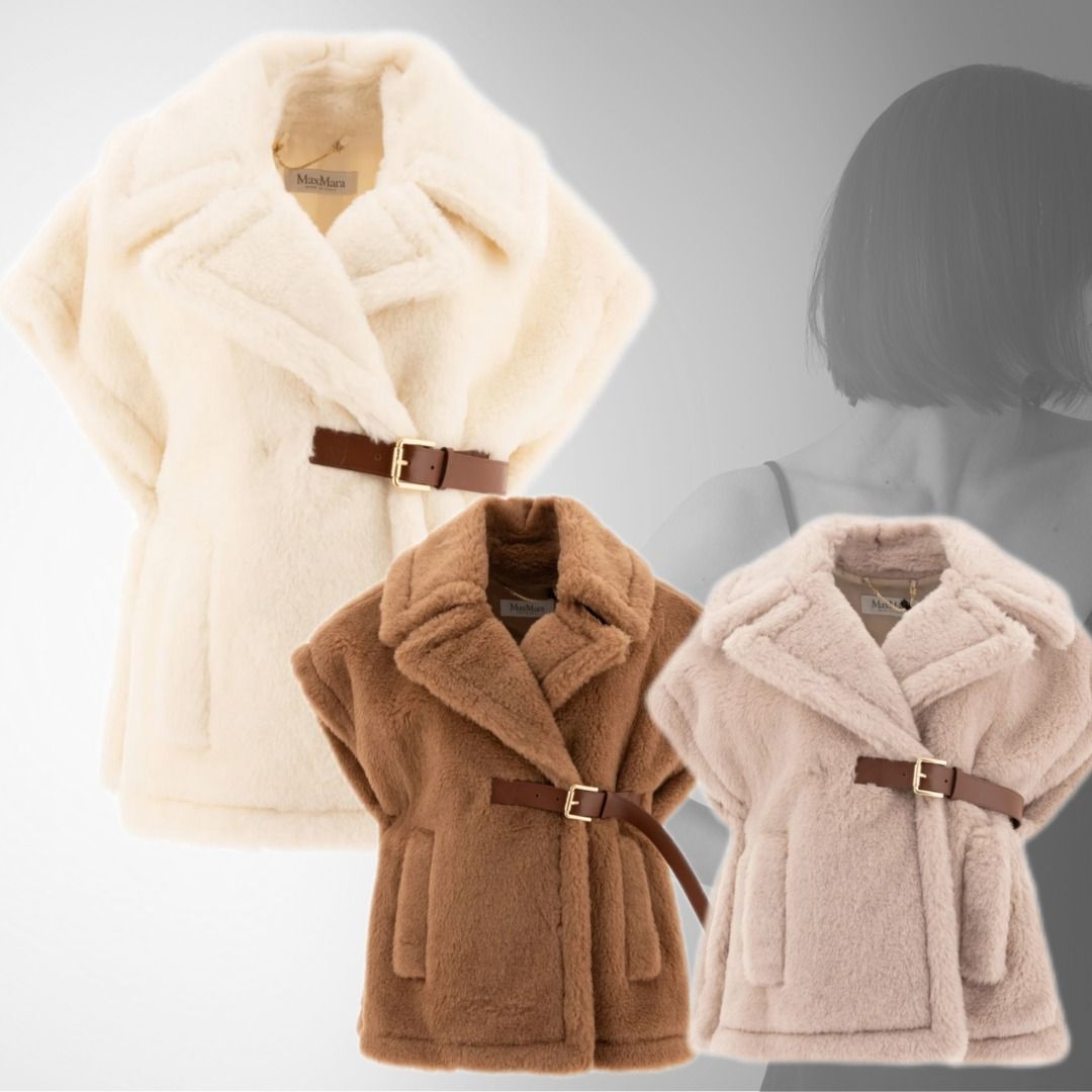 関税負担なし！Max Mara（マックスマーラ）ベルト付き半袖ケープ (Max