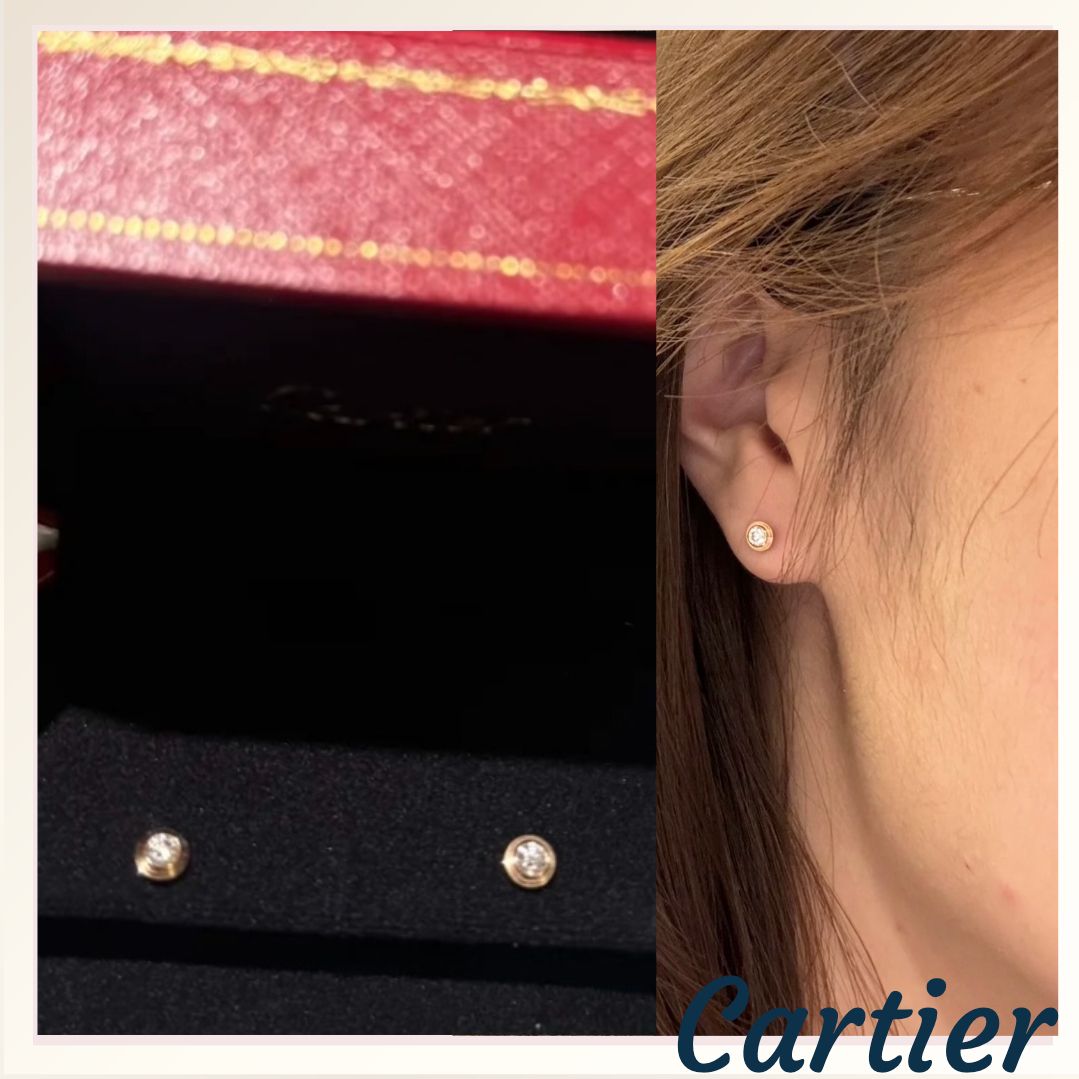男性にも人気《Cartier》カルティエ ダムール イヤリング (Cartier
