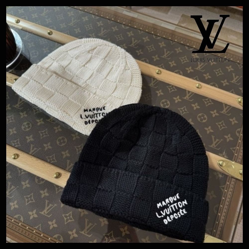 シンプルお洒落♪】ルイヴィトン☆ ビーニー ニット帽 (Louis Vuitton