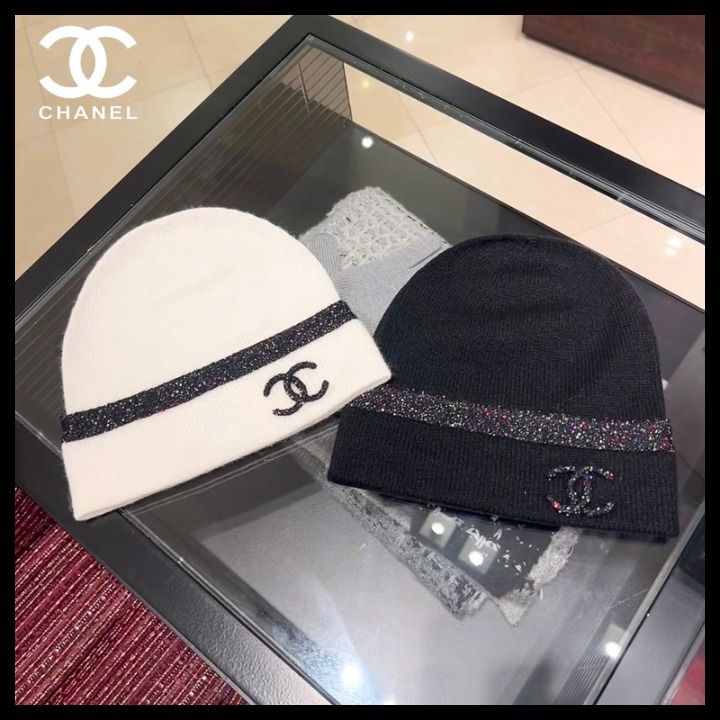 ☆キラキラ煌めく☆シャネル シンプル ニット帽 ビーニー (CHANEL