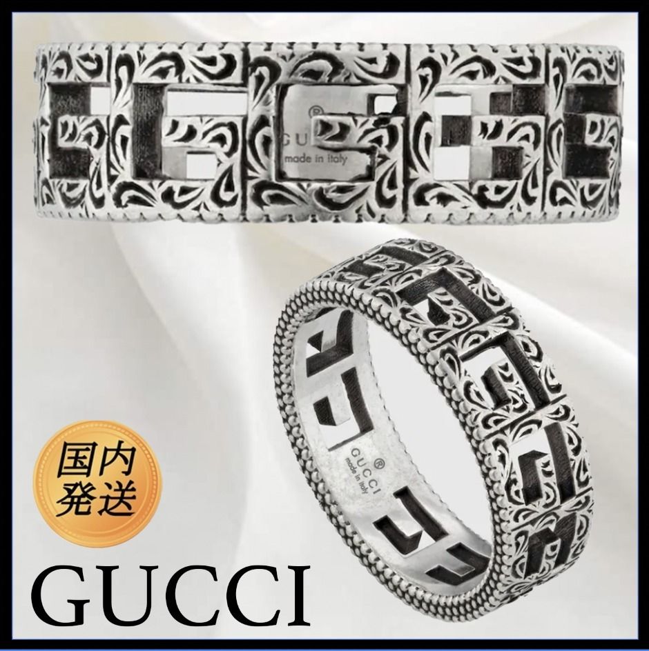 ユニセックス♪【国内発送☆GUCCI】スクエアG ワイドリング (GUCCI