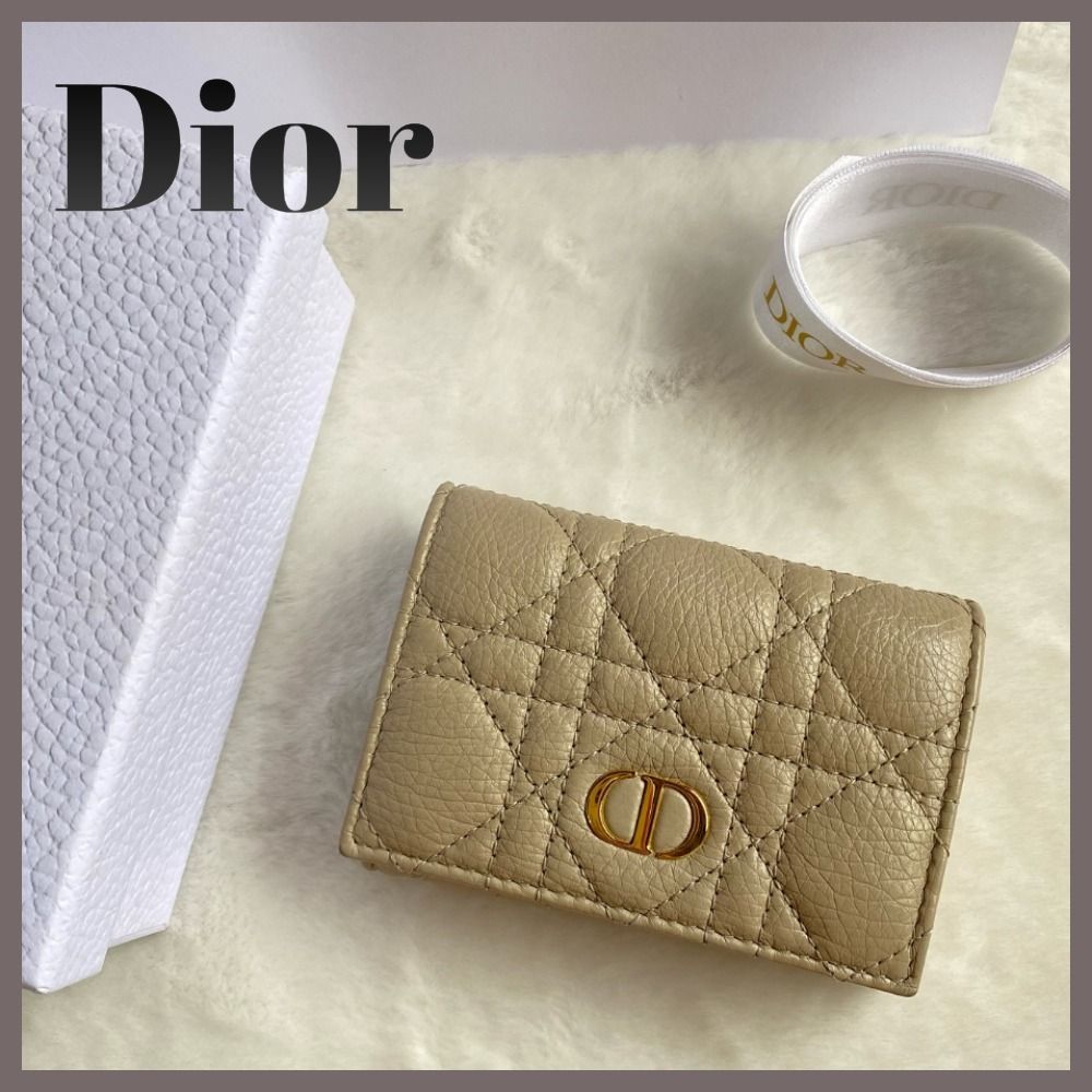 小さめお財布♪】Dior Caro Glycine ウォレット (Dior/折りたたみ財布