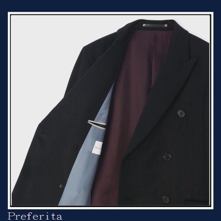 Paul Smith】カシミヤ ダブルブレスト ロングチェスターコート (Paul