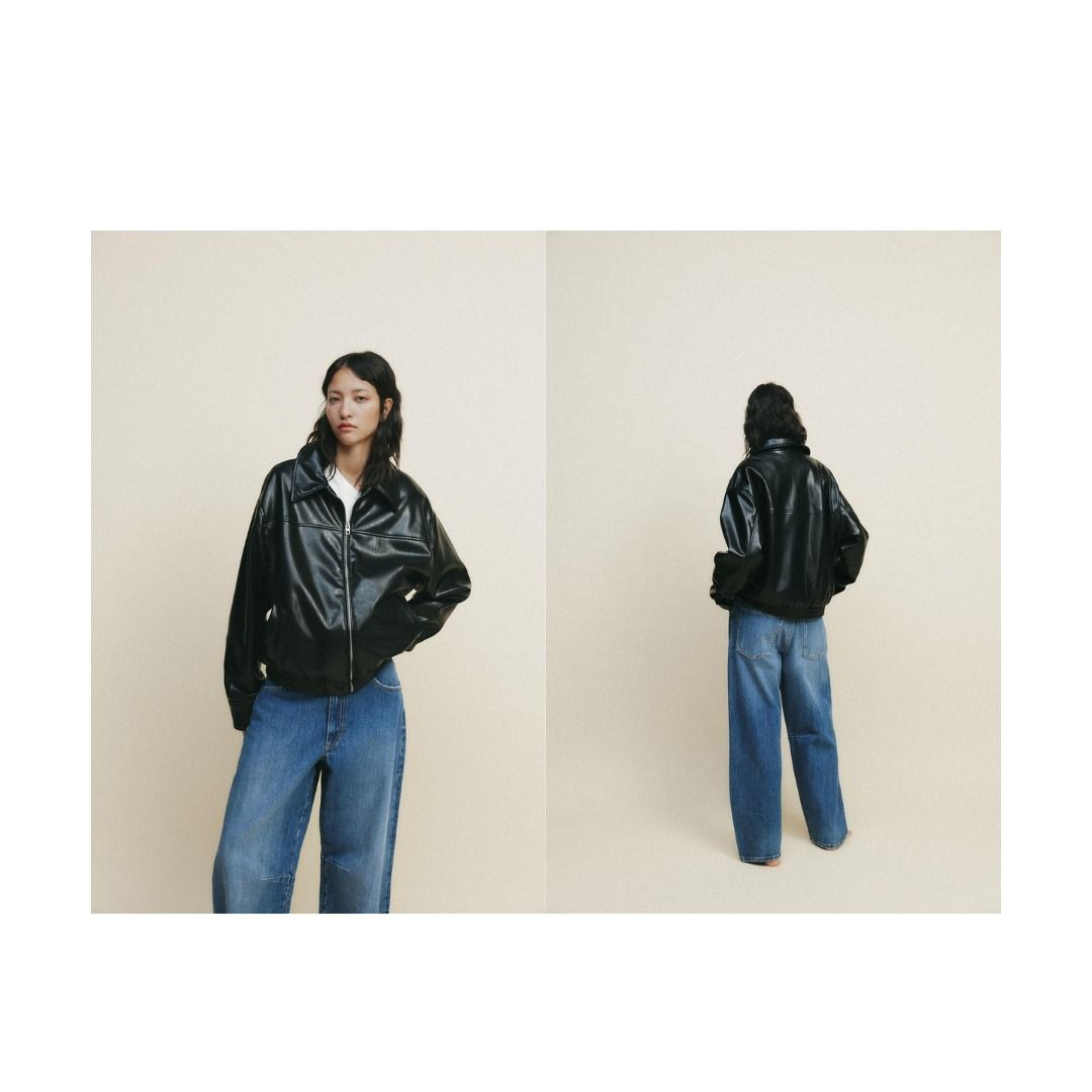ZARA】フェイクレザー ボンバージャケット 4341/864/800 (ZARA