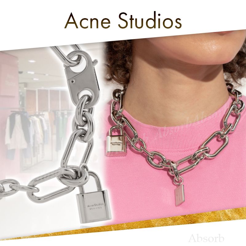25SS NEW】Acne Studios / 南京錠 チェーンネックレス /Silver (Acne