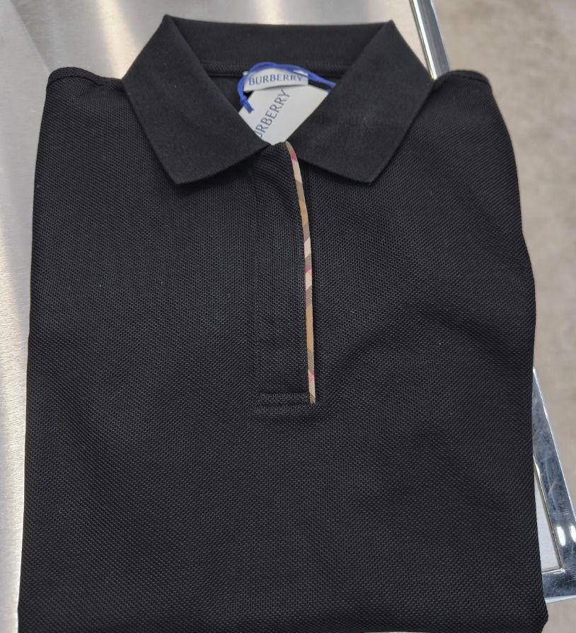 BURBERRY】ANDIE ZIP チェックトリムジップ ポロシャツ (Burberry