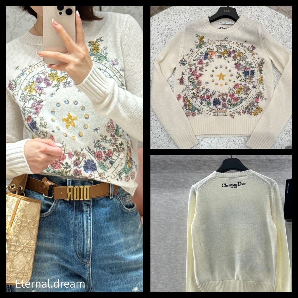 お洒落で♪エレガント】Dior Astral Flowers カシミヤニット (Dior