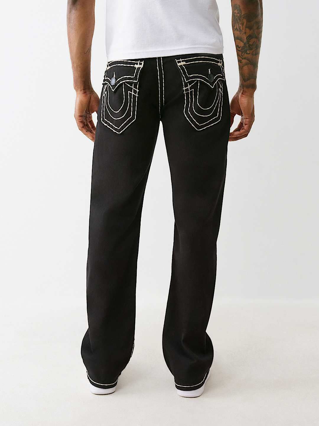 TRUE RELIGION BILLY SUPER T FLAP BOOTCUT ジーンズ 34 Black (TRUE