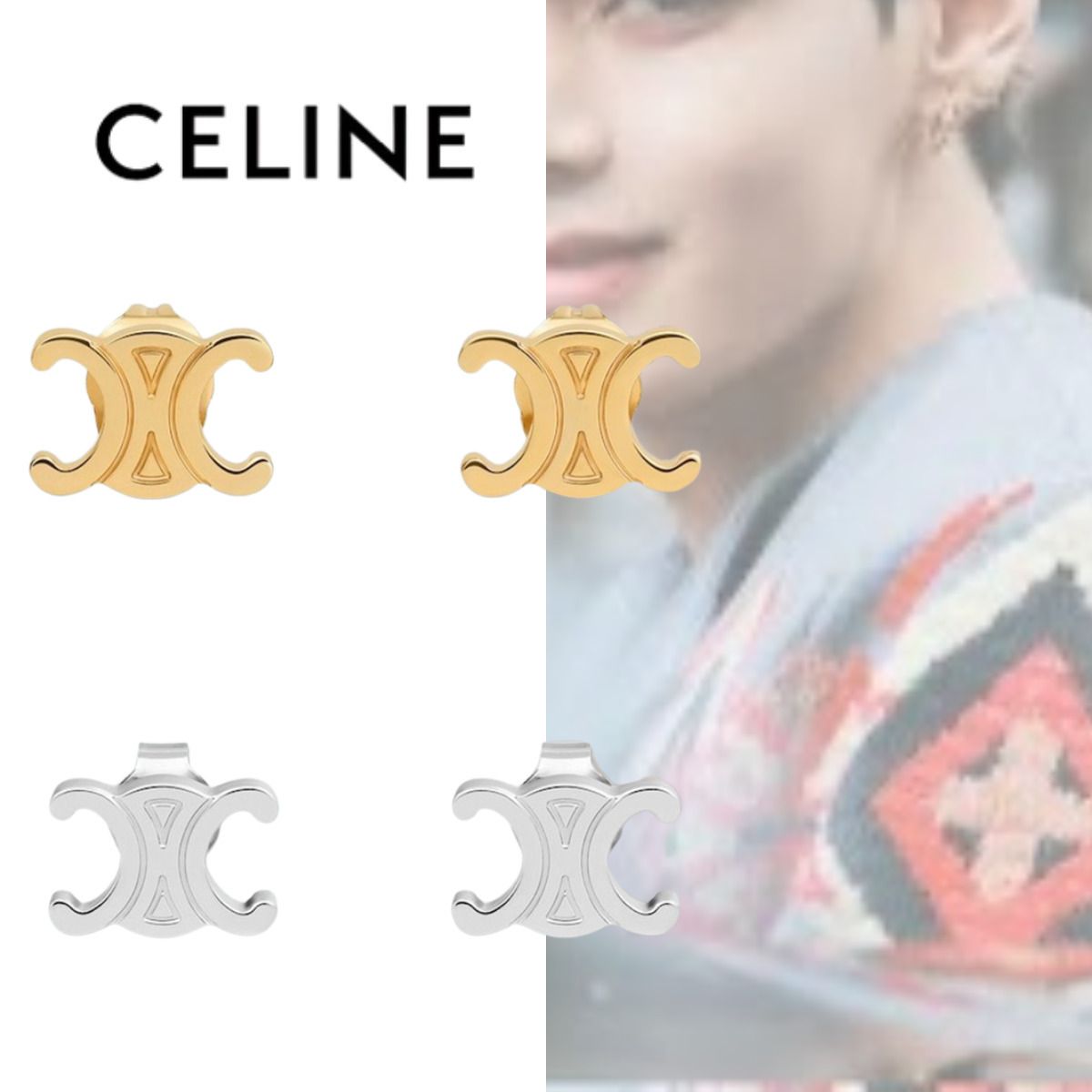 ◇BTSテテ着用◇スピード配送◇CELINE◇ トリオンフ ピアス (CELINE