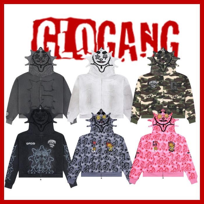 GLOGANG】新作 Full Zip Hoodie パーカーフーディー 6色 (Glo Gang