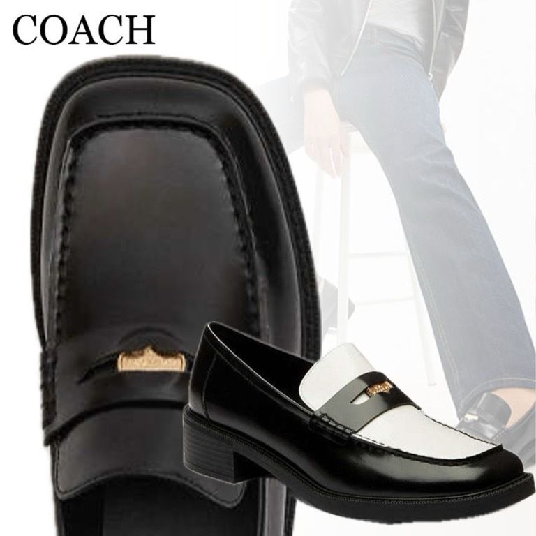 すぐ届く*COACH*コーチ*スクエア トゥ ローファー (Coach/ローファー