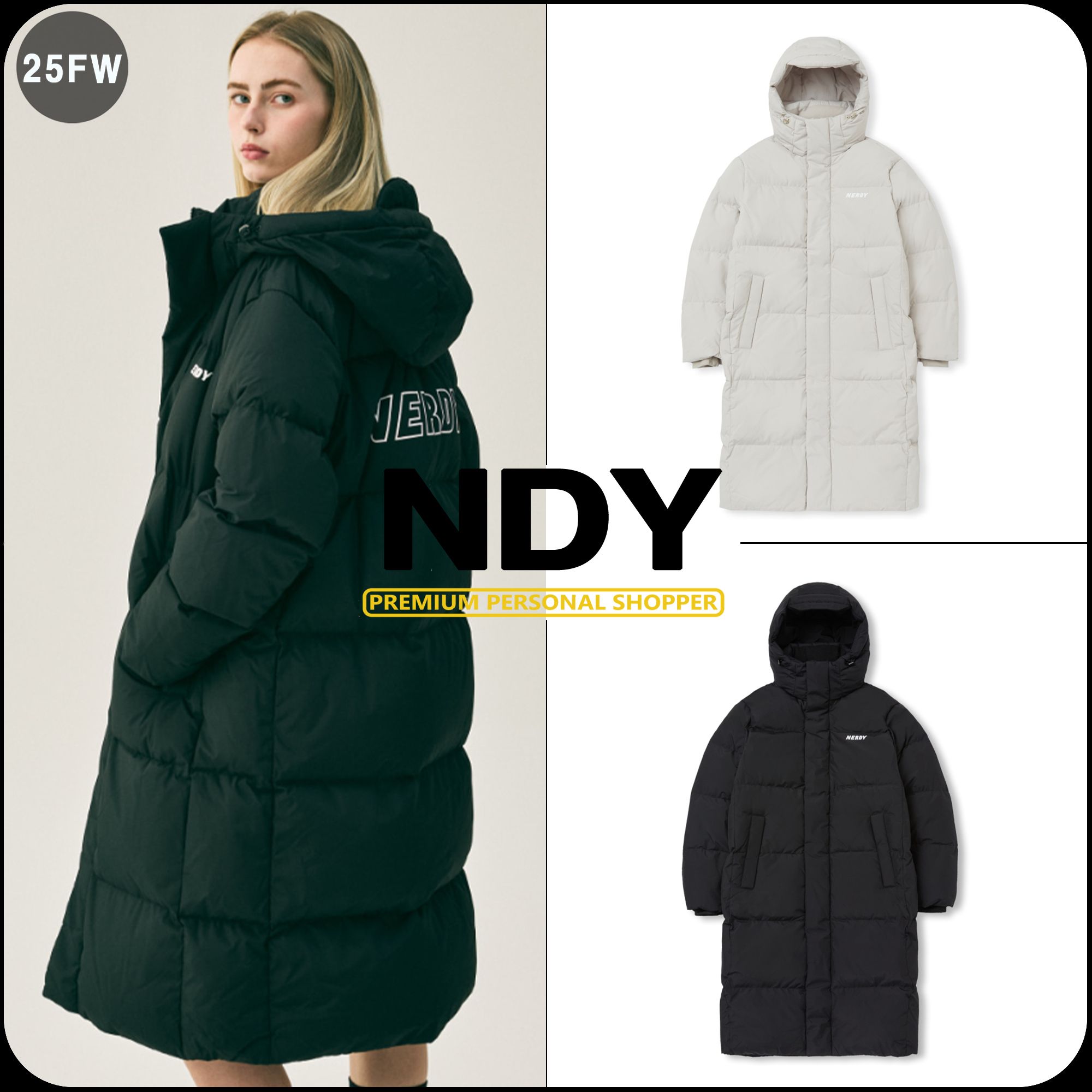 NDY ]☆韓国人気☆SOLID LONG DOWN JACKET (NERDY/ダウンジャケット