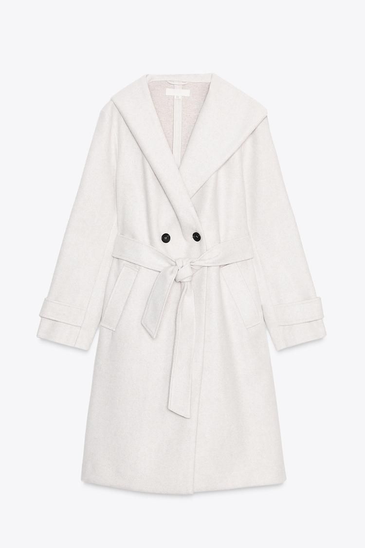 ZARA】ソフトフード付きコート エクリュ | 3046/273/712 (ZARA/コート