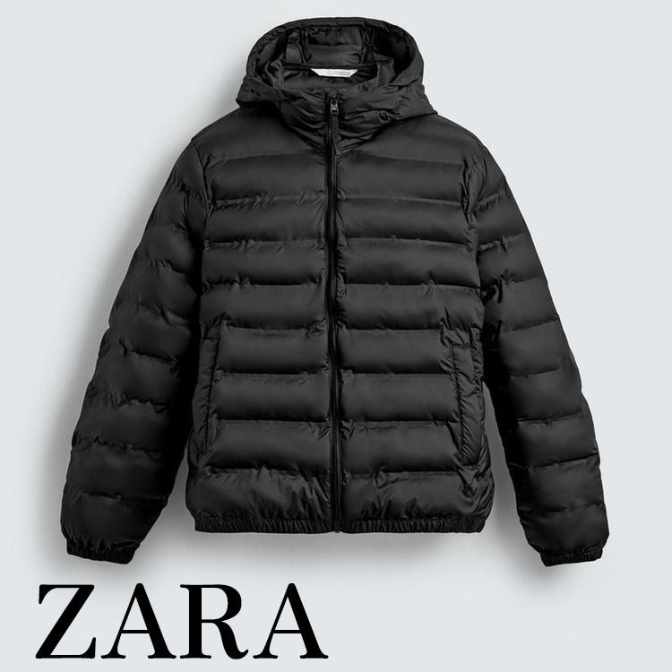 ZARA】軽量撥水加工パフジャケット ブラック | 4302/208/800 (ZARA