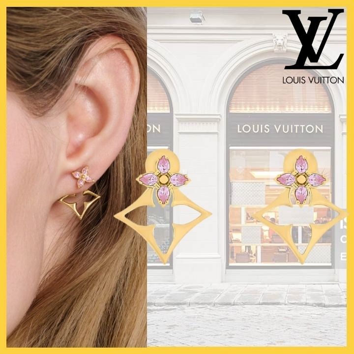 優雅な煌めき【Louis Vuitton】ピアス フラワーグラム ストラス (Louis