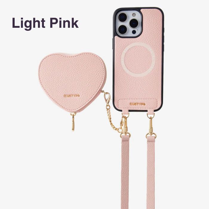 新色【Custype】Heart Design Kit ポーチ付iPhoneケース 17対応