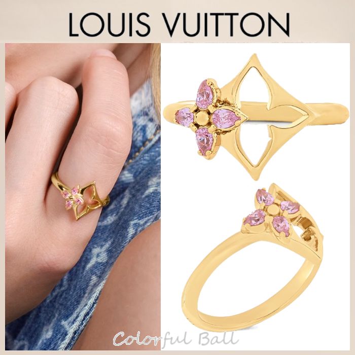 国内発送】Louis Vuitton リング フラワーグラム ストラス (Louis