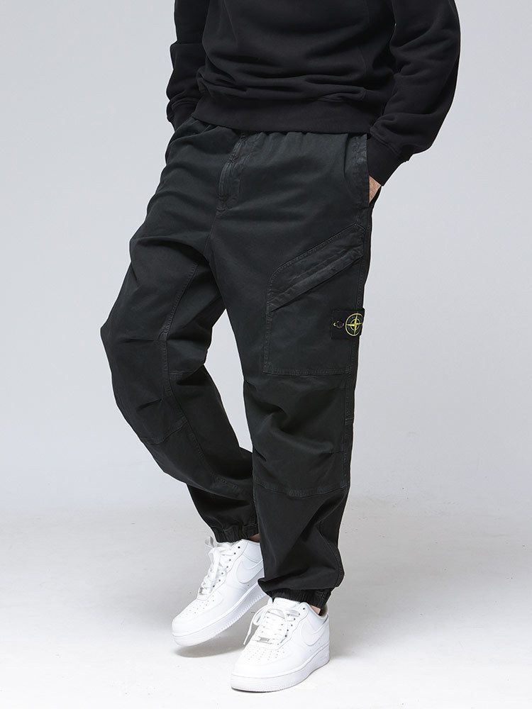 STONE ISLAND ストレッチカーゴパンツ コンパスロゴ リラックス (STONE