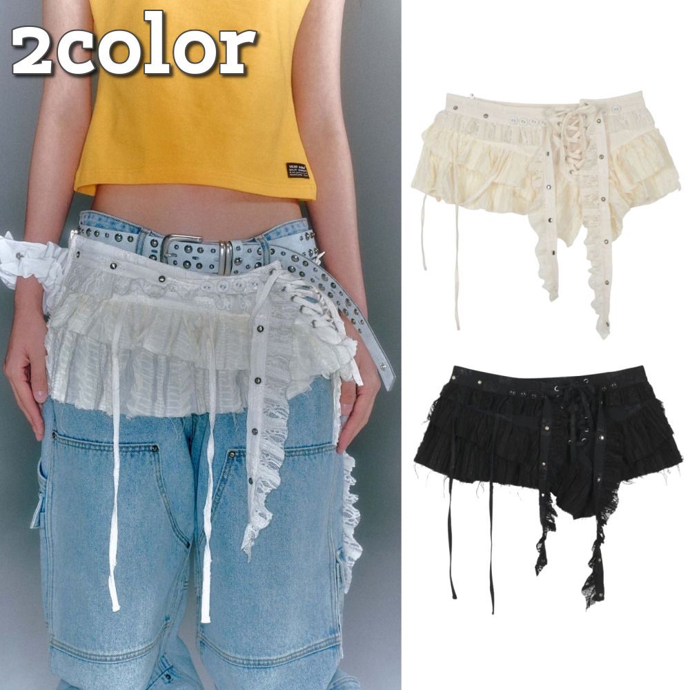 VACANT Archive スカート LILLY LACE LAYERED MINI SKIRT 2色 (VACANT