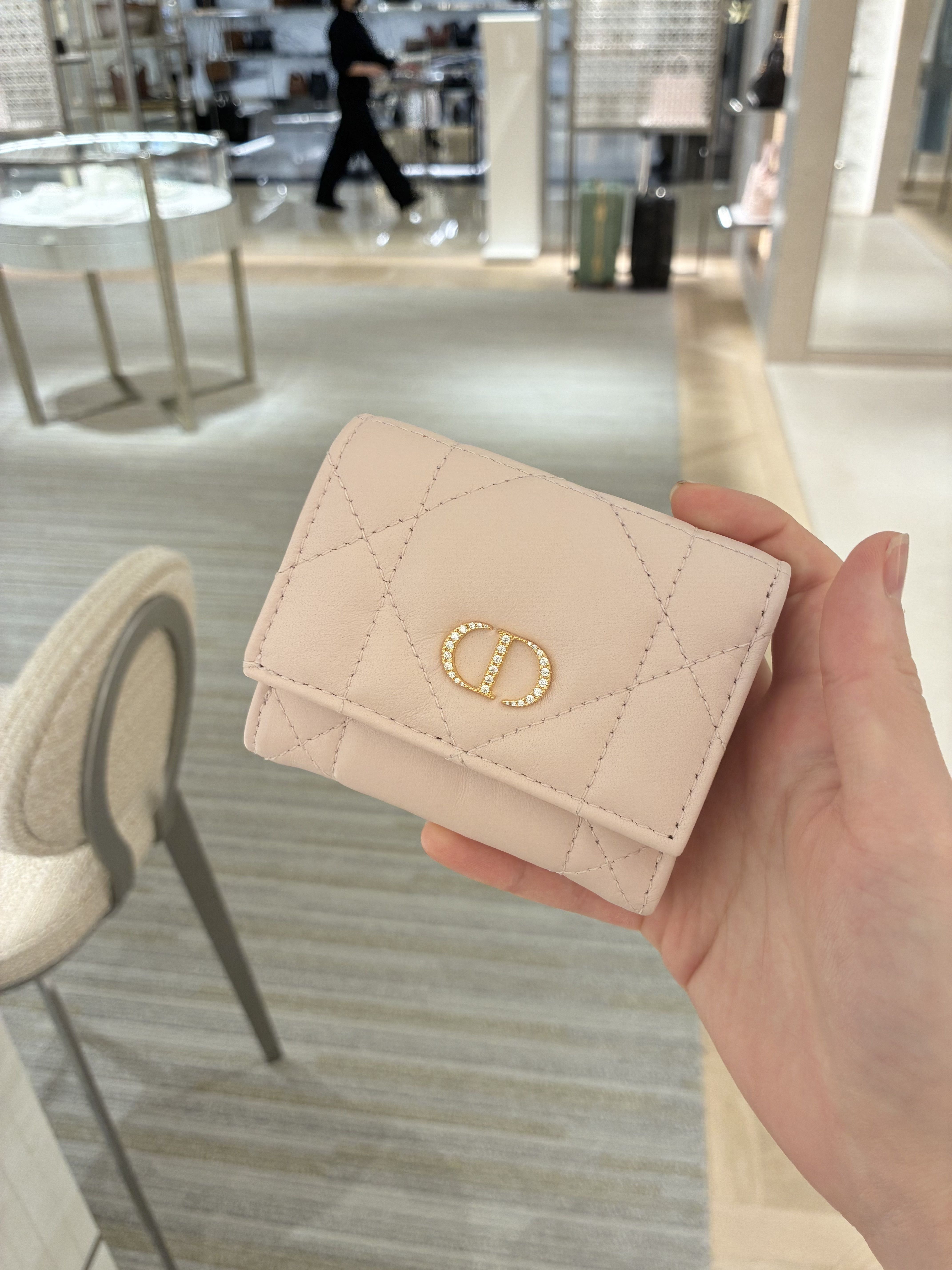 Dior☆Dior Caro Hibiscus クリスタル Lジップウォレット (Dior