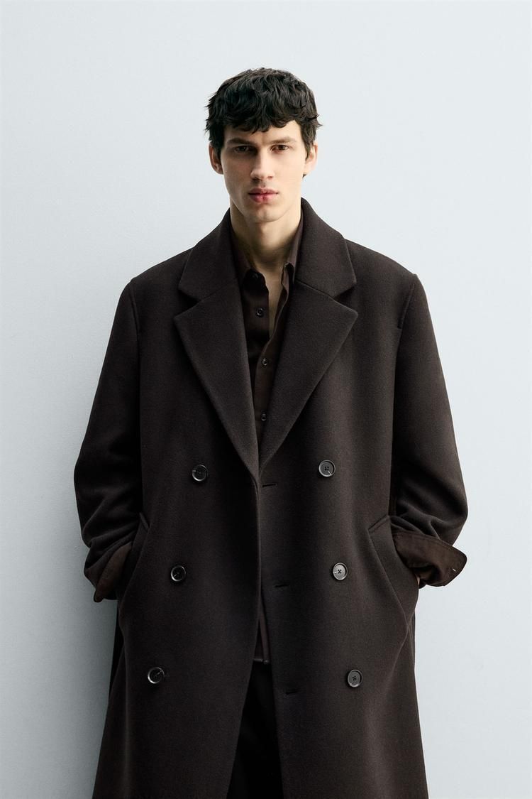 ZARA】ウール混ダブルブレストコート ベルト付き (ZARA/コートその他