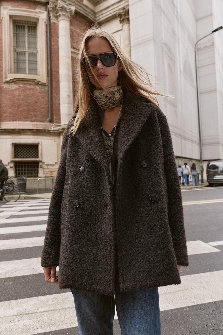 ZARA】ブークレダブルブレストミディ丈コート | 8073/328/716 (ZARA