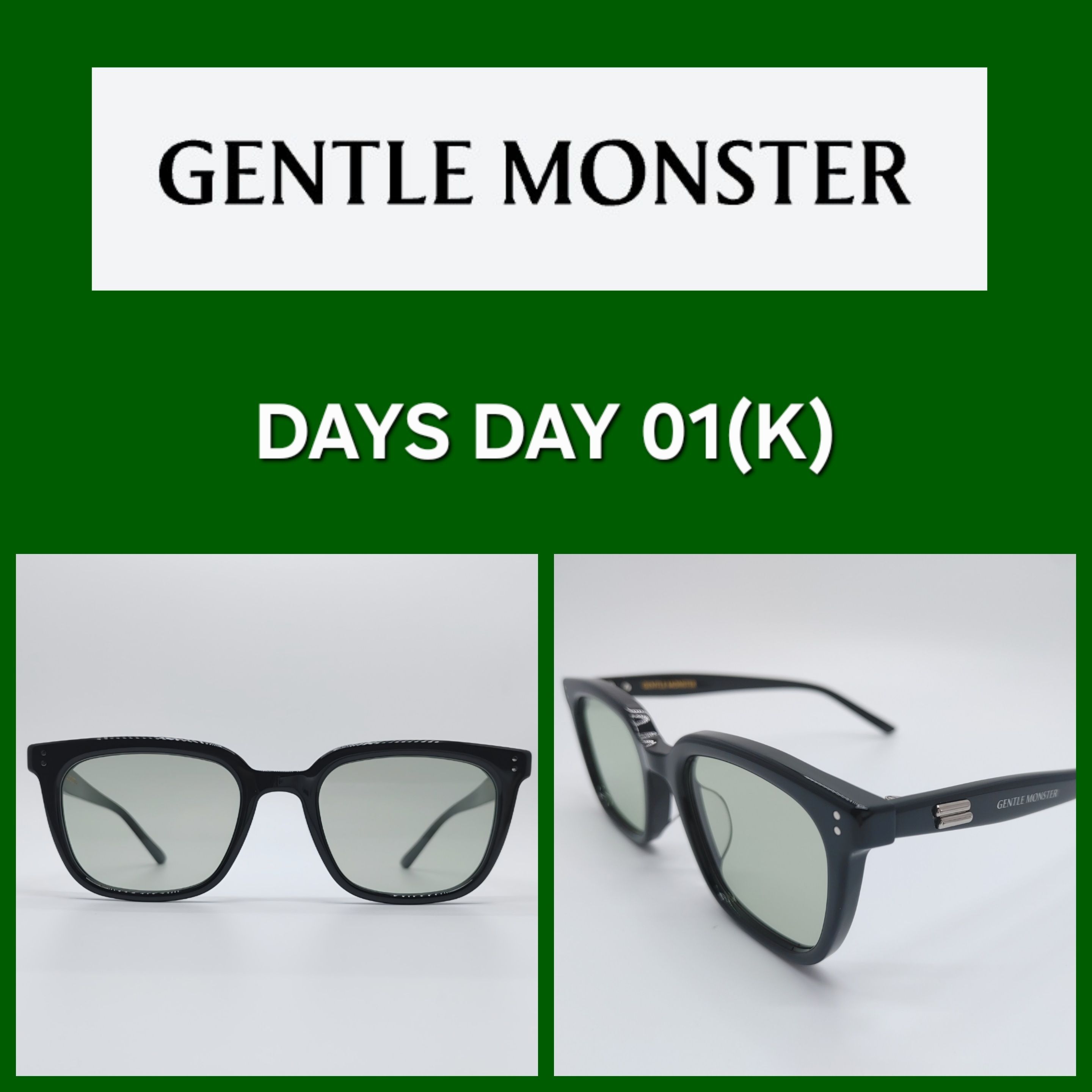 GENTLE MONSTER] DAYS DAY 01(K)／ブラック サングラス 人気 (Gentle