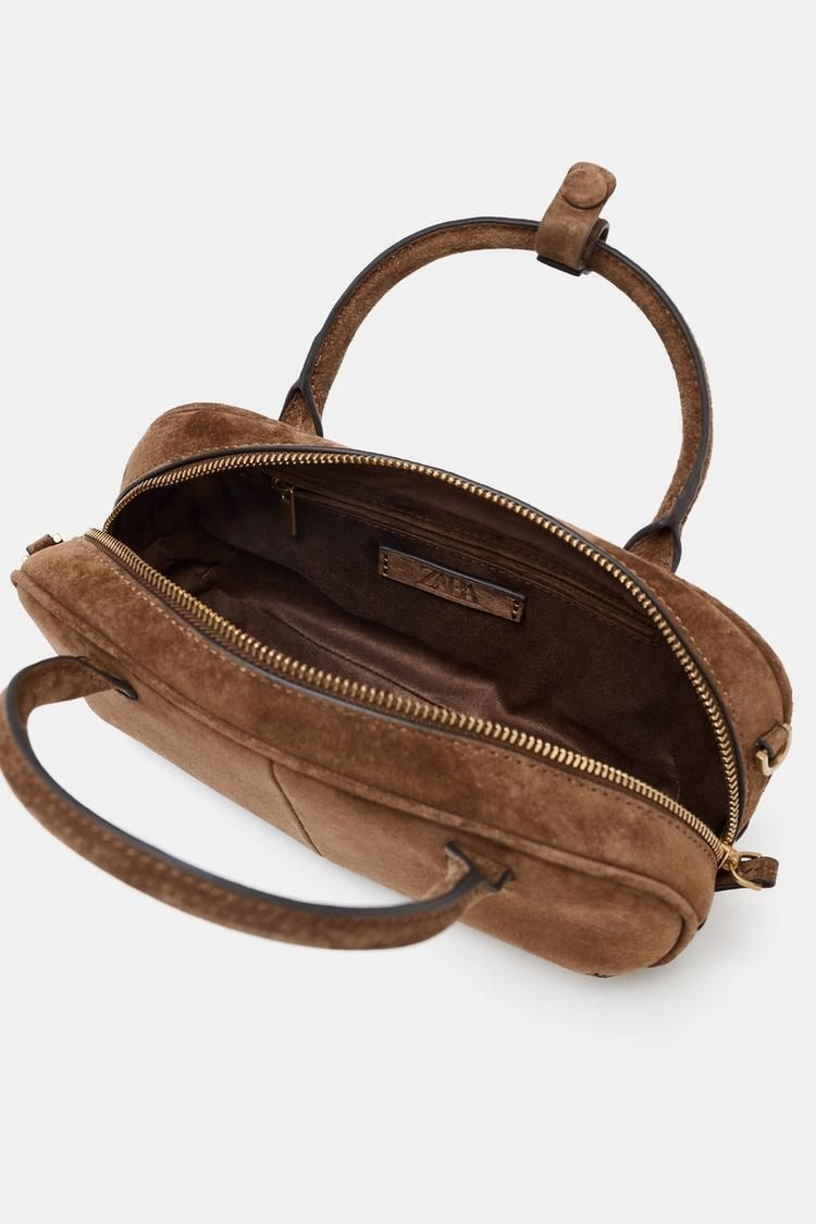 ZARA】スプリットスエード ミニボストンバッグ 6332/610/700 (ZARA