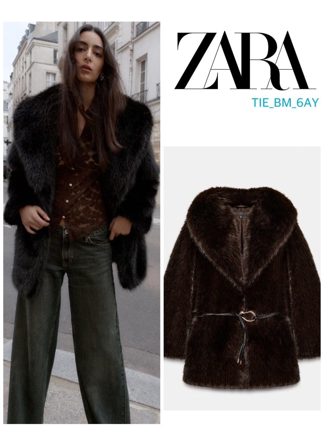 Mooncat様 ZARA ファーコート ZARA フェイクファーショートコート