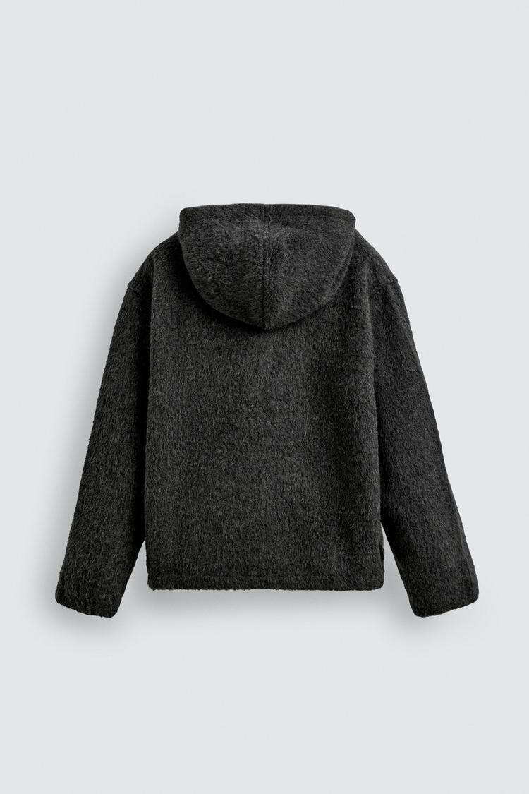 ZARA】フェイクファー シャツジャケット フード付き (ZARA/ジャケット