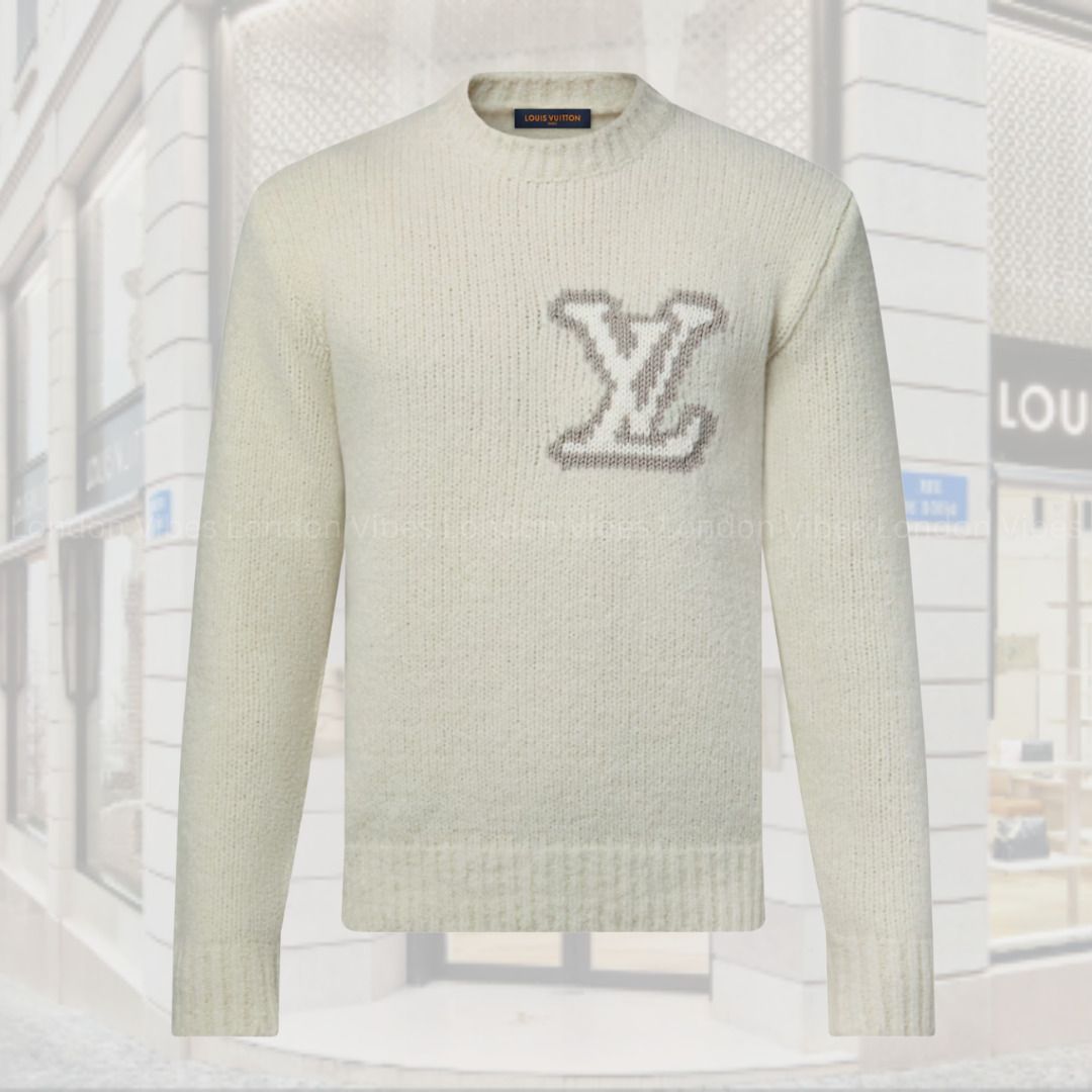ふわふわ生地♪ Louis Vuitton クルーネックセーター 白 (Louis