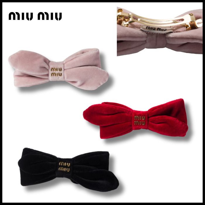 可愛らしさ☆】MIU MIU ベルベットのヘアクリップ (MiuMiu/ヘア