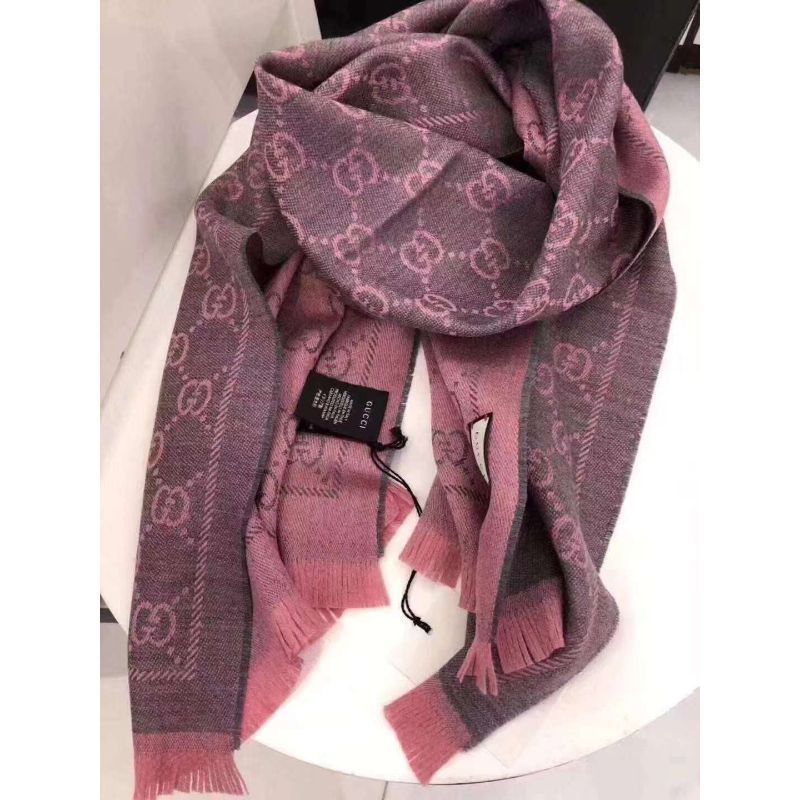 GUCCI 紫色 GGパターン マフラー
