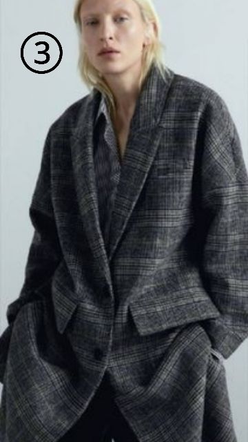ZARA☆ザラ☆チェック柄オーバーサイズコート (ZARA/コート) 60862157