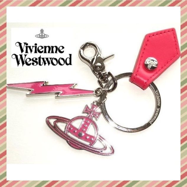 即発 Vivienne Westwood キーリング キーホルダー ボルト ピンク
