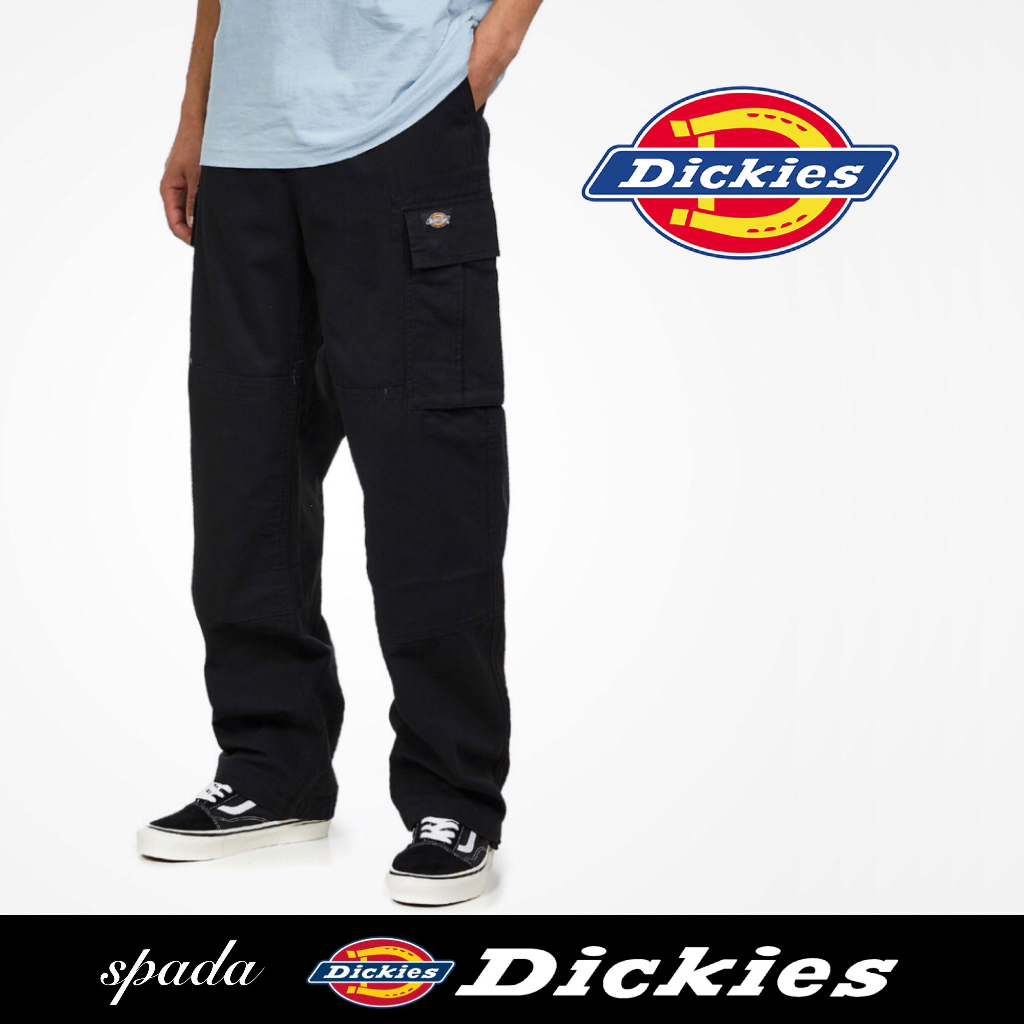 SALE【Dickies】カーゴ リラックスパンツ ブラック / 送料無料