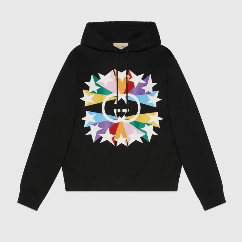 国内発☆GUCCI】星 インターロッキングG フーディ レインボー (GUCCI