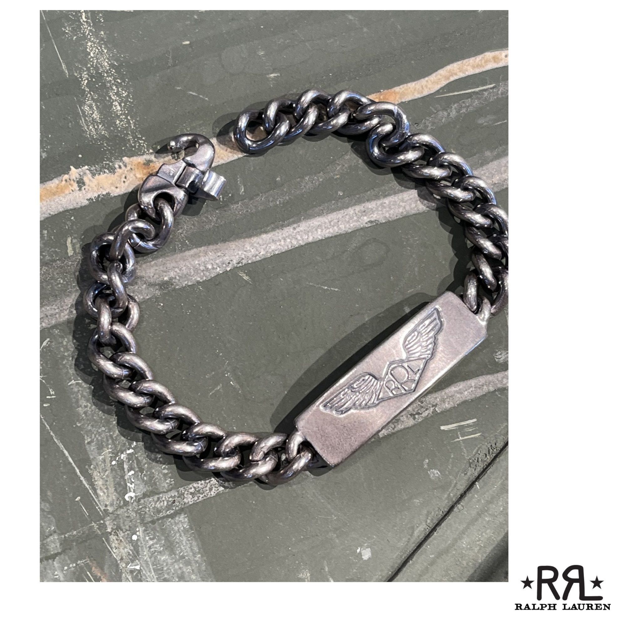 RRL] ダブルアールエル スターリングシルバー IDブレスレット (RRL