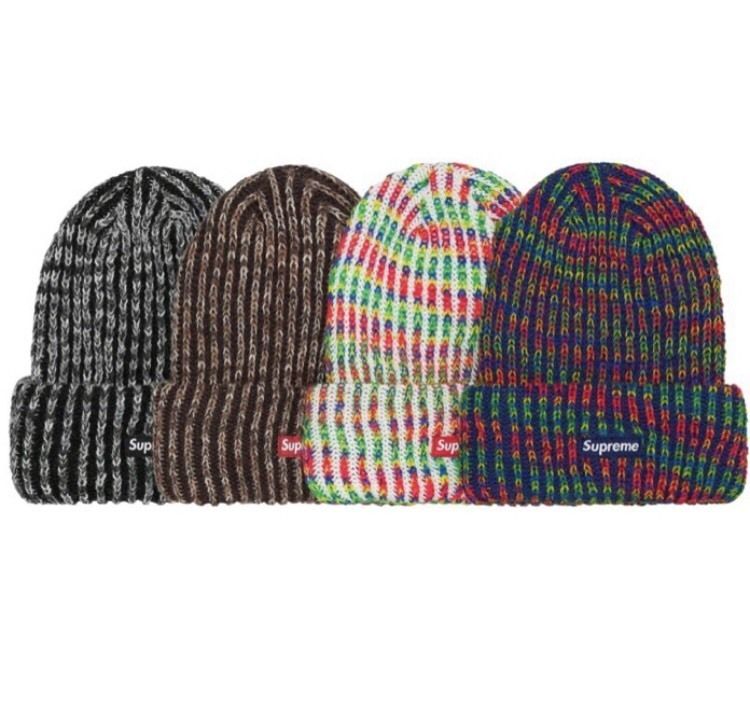 シュプリーム☆レインボーニットガーゼビーニー☆ニット帽 (Supreme